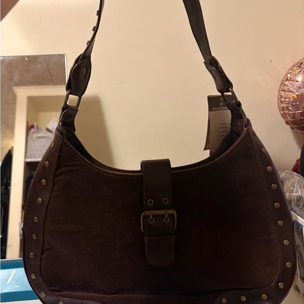 Ruff hewn Brown corduroy Shoulder Bag